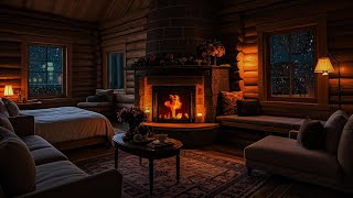 Warm reading rest corner Winter relaxing music Snow and fireplace Bringing relaxing experience [upl. by Pallaton]