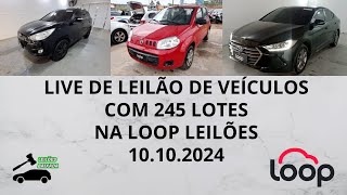 LIVE DE LEILÃO DE VEÍCULOS NO LOOP DIA 10102024 [upl. by Esirec208]