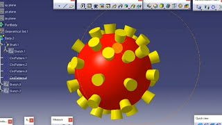 Corona Virus CAD Model CATIA V5 cadguruji [upl. by Weston]