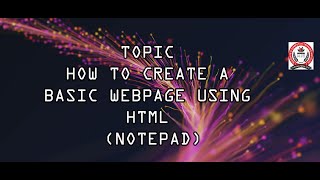 HOW TO CREATE A BASIC WEBPAGE USING HTML WITH NOTEPAD html webpagedesign coding viralvideo [upl. by Poppas]