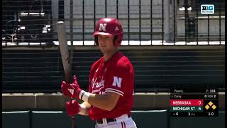 Dylan Carey Double Nebraska Husker Baseball vs Michigan State 51824 huskers nebraska baseball [upl. by Onida]