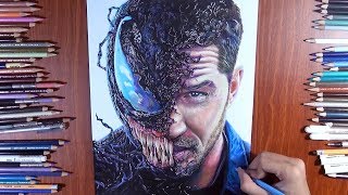 Drawing new Venom  Tom Hardy  Venom the Movie 2018  Speed drawing  Vh Art [upl. by Nehepts]