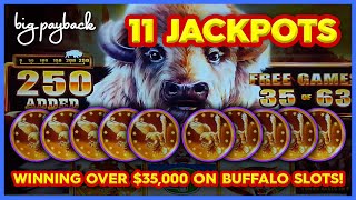 WINNING OVER 35000 on Buffalo Slots My Top 10 BUFFALO JACKPOTS [upl. by Lramaj]