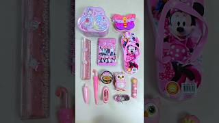 Pink stationery items paper weight pencil box lipstick eraser stationery pencilbox [upl. by Leonardo]