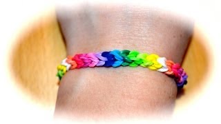 Rainbow Loom Doppelarmband deutsche Anleitung [upl. by Llerred]