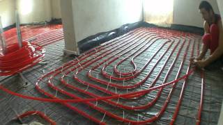 Incalzire pardoseala cu teava Rehau  Underfloor heating [upl. by Dranoel]