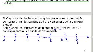 Les annuités vidéo N°25 Valeur acquise par une suite dannuité constante [upl. by Toor]