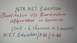 Quantitative vs Quantitative approaches in researchNET Educationbedmed [upl. by Renrew741]