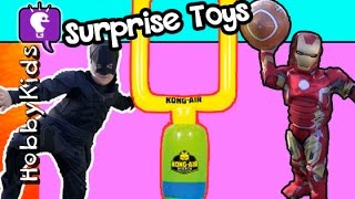 Giant Superhero Football Surprise Toys by HobbyKidsTV [upl. by Race]