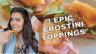 3 Epic Crostini Toppings  Easy Appetizer Recipes for your next party [upl. by Nahej]