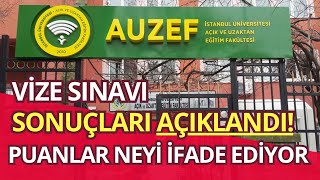 İstanbul Üni AUZEF Güz Dönemi Ara Vize Sınav Sonuçları Açıklandı Puanlar Ne İfade Ediyor [upl. by Llenyr]