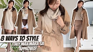 How to Style the Classic Camel Coat 8 WAYS with scarf Max Mara Manuela Coat [upl. by Anoyi195]