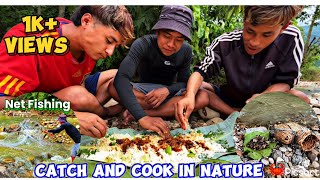 CATCHING AND COOKING In Nature 🥰 Net Casts For FISHING ❌😱 viral nature youtube fishing [upl. by Sallee]