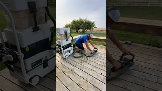 Nice evening to start refinishing a deck with the ​⁠festoolcanada RG 130 and dust collection [upl. by Rehttam435]