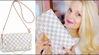 Louis Vuitton favorite mm damier azure unboxing  What Fits in my LV Bag  Jennifer Loves [upl. by Salohci602]