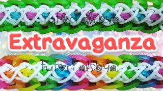 NEW Extravaganza Bracelet Rainbow Loom Tutorial [upl. by Goldstein]