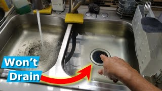 How to SnakeUnclog Kitchen Sink Drain Stop Sewer Smell [upl. by Sabec]