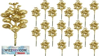 DIYASY Glitter Gold Berry Stems20 Pcs 78 Inch Artificial Christmas Tree Picks Review [upl. by Dhu]