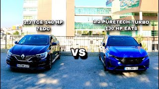 Peugeot 308 GT 12 Turbo 130 HP EAT8 VS Renault Megane 13 TCE 140 HP 7EDC Rolling Ve Hızlanma Testi [upl. by Saffren871]