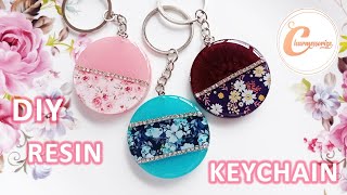 DIY Epoxy Resin Craft Accessories Making RESIN Keychain with NAIL FOIL TRANSFER With DECOUPAGE glue [upl. by Gnouhc]