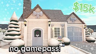 15k Winter Bloxburg NO GAME PASS House Build 1 Story WITH VOICE [upl. by Ariet82]