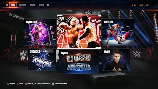 WWE 2K24 Main Menu Selection Screen Ratings Arenas Unlockables Referees amp More [upl. by Atiuqiram]