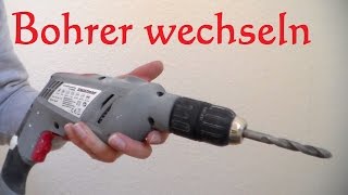 Bohrer bei Schlagbohrmaschine wechseln  Schlagbohrmaschine Bohrer einspannen [upl. by Dibbrun]