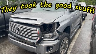 Scammers try to sell a Toyota Tundra parts truck as repairable after taking what they wanted [upl. by Onivla]