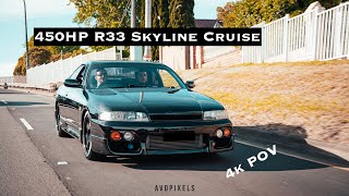 450HP R33 Skyline Cruise  GC8 Gets Chopped  4K POV [upl. by Hibbitts]