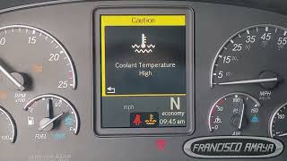 FREIGHTLINER CASCADIA DD13 DD15 ENGINE OVERHEATING WARNING [upl. by Kerin]