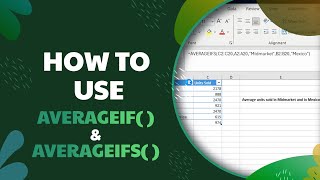 How to use AVERAGEIF and AVERAGEIFS function in Excel  Excel Function 14 [upl. by Laekim]