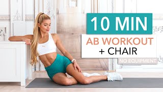 10 MIN AB WORKOUT  CHAIR  intense workout for lower upper amp side abs I Pamela Reif [upl. by Betthel]