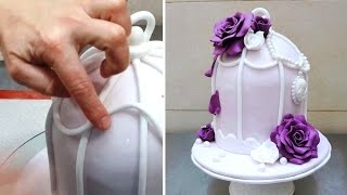 How To Make a Beautiful Birdcage Cake by Cakes StepbyStep [upl. by Esertap]