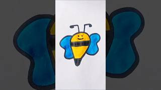 How To Draw A Bee 🐝 Drawing Step By Step drawing shorts [upl. by Irrem]