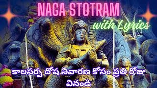 Powerful Naag Stotra for Kala Sarpa Dosha Nivarana  Sarpa Stotram  Naga Stotram with Lyrics [upl. by Ahsyla882]