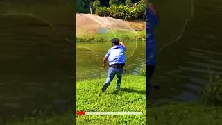 Incredible casting net fishing ll village fishing shorts shortvideo fishinglife [upl. by Everest]