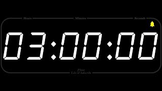 3 Hour  TIMER amp ALARM  1080p  COUNTDOWN [upl. by Lashond]