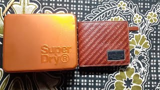 SUPERDRY Genuine leather wallet for men unboxing [upl. by Marietta405]