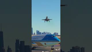 United States Jet Fighters F35 escorting Air Force One and landing [upl. by Nylasor]