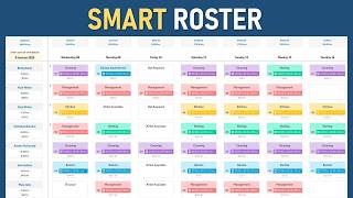 Excel Roster Management Template Shifts Employee List and CostRates Calculation [upl. by Adnaluoy]