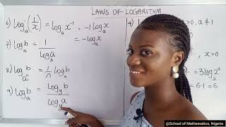 LAWS OF LOGARITHM with solved examples [upl. by Jenness]