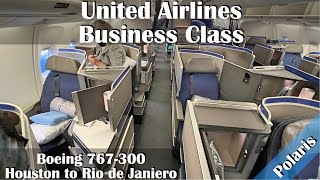 Flight Report IAHGIG United Airlines Business Class POLARIS 767300 [upl. by Terti697]