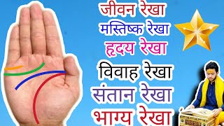 Learn Palmistry अपने हाथ की रेखा के बारे में जानिए हस्त रेखा [upl. by Lajes]