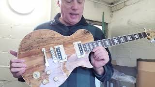 Gear4music New Jersey Spalted Maple LP style Guitar [upl. by Htirehc]