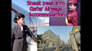 5 STAR QATAR AIRWAYS CABIN CREW ACCOMMODATIONROOM TOURDOHA QATAR [upl. by Neale]