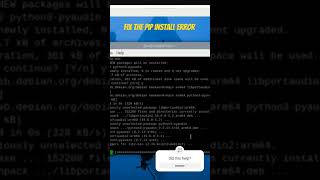 Fix the pip install error raspberrypi linux [upl. by Flemings]