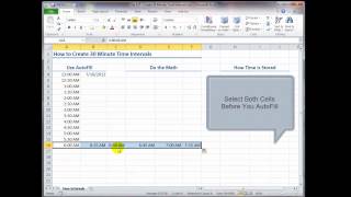 How to Create 30 Minute Time Intervals in Excel [upl. by Turnbull313]