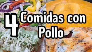 ✅4 COMIDAS CON POLLO BIEN FÁCILES mihogardulcehogar recetas recetasconpollo comidasconpollo [upl. by Yssac]