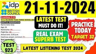 IELTS Listening Practice Test 2024 with Answers  21112024  Test No  923 [upl. by Aspa568]