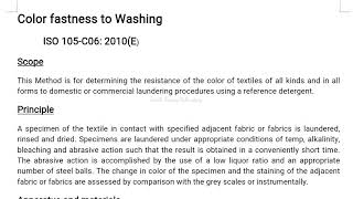 Color fastness to wash ISO 105C062010 [upl. by Iila814]